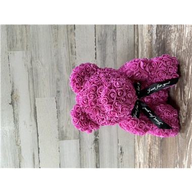 Large Hot Pink Rose Bear
